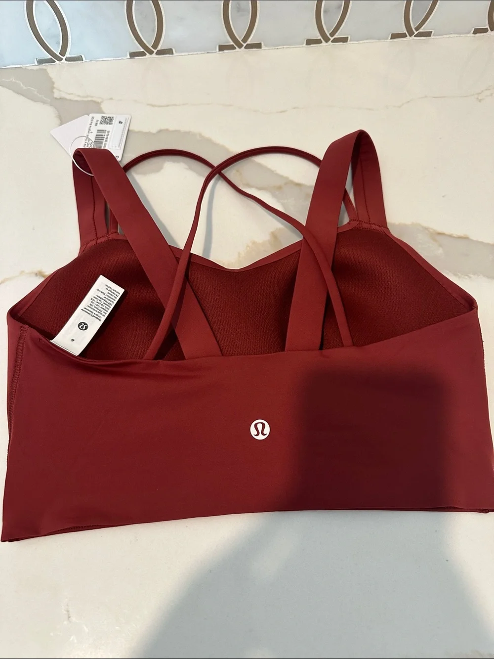 Lululemon Like a Cloud Longline Bra D/DD Cup cranberry charm size 6‎ NWT